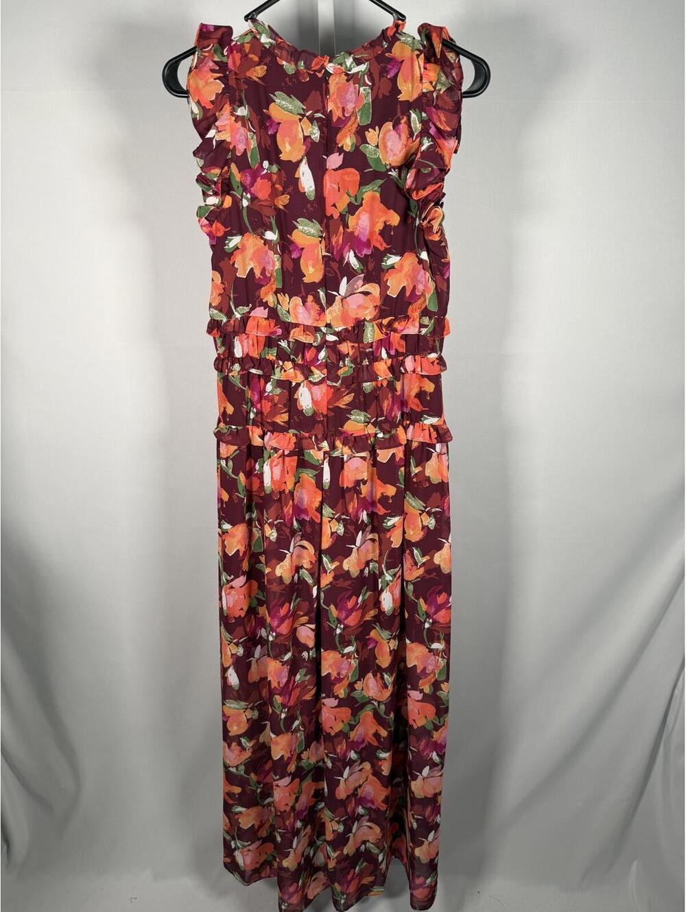 NWT Vince Camuto Floral Ruffle Maxi Dress Size 4 - Picture 3 of 7